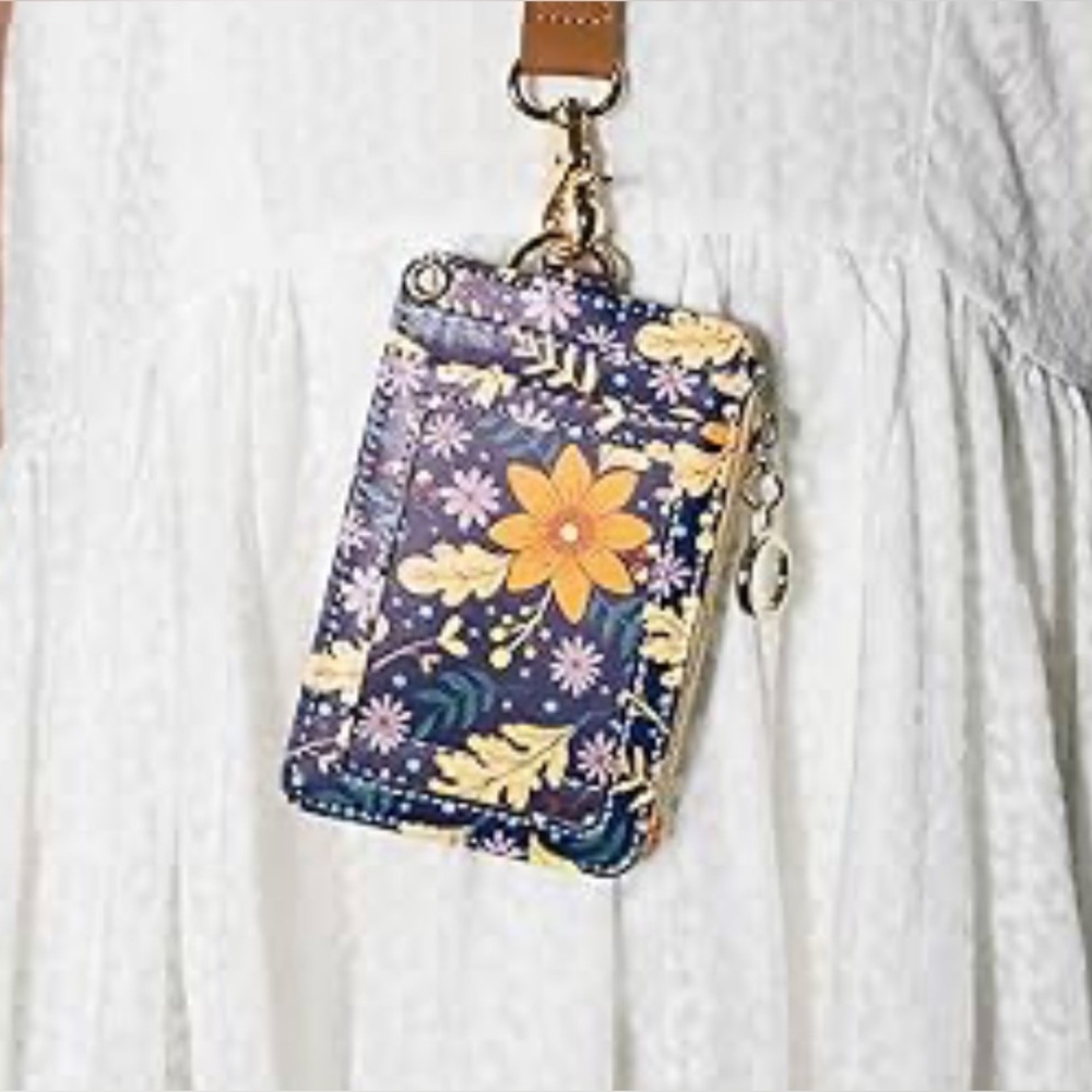NWOT Floral Card Wallet with Zipper Coin Pouch